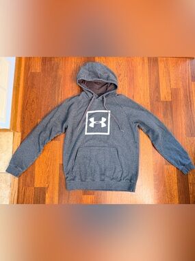 Under Armour Men’s Gray Logo Hoodie size Large Sweatshirt